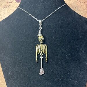 Skeleton Witch Pendant Necklace